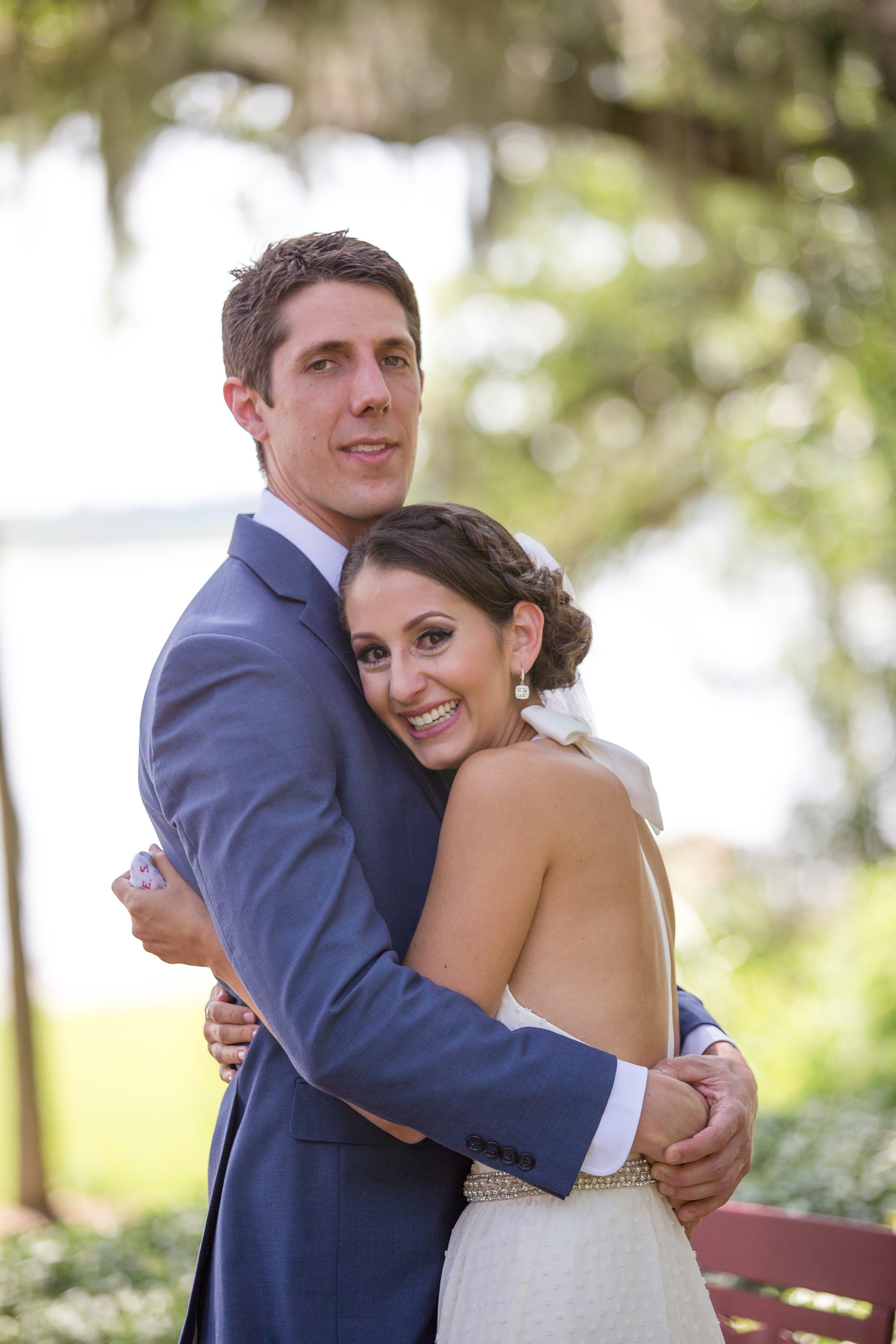 new smyrna beach wedding photographer, bride and groom together before ceremony, first look portraits, 