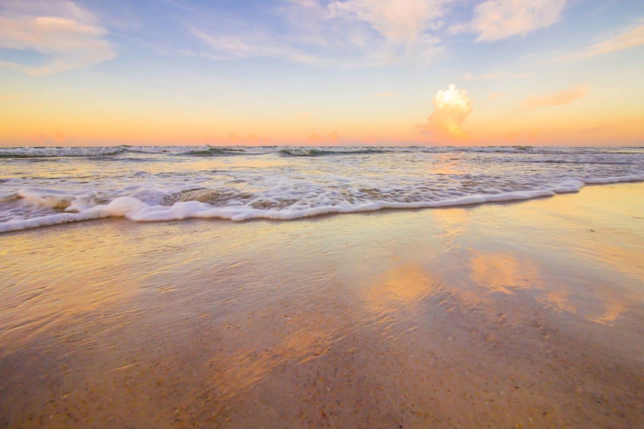 Beach photography in Daytona beach at sunset