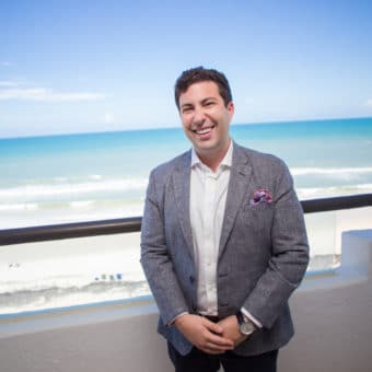 New Smyrna Beach wedding day groom portrait