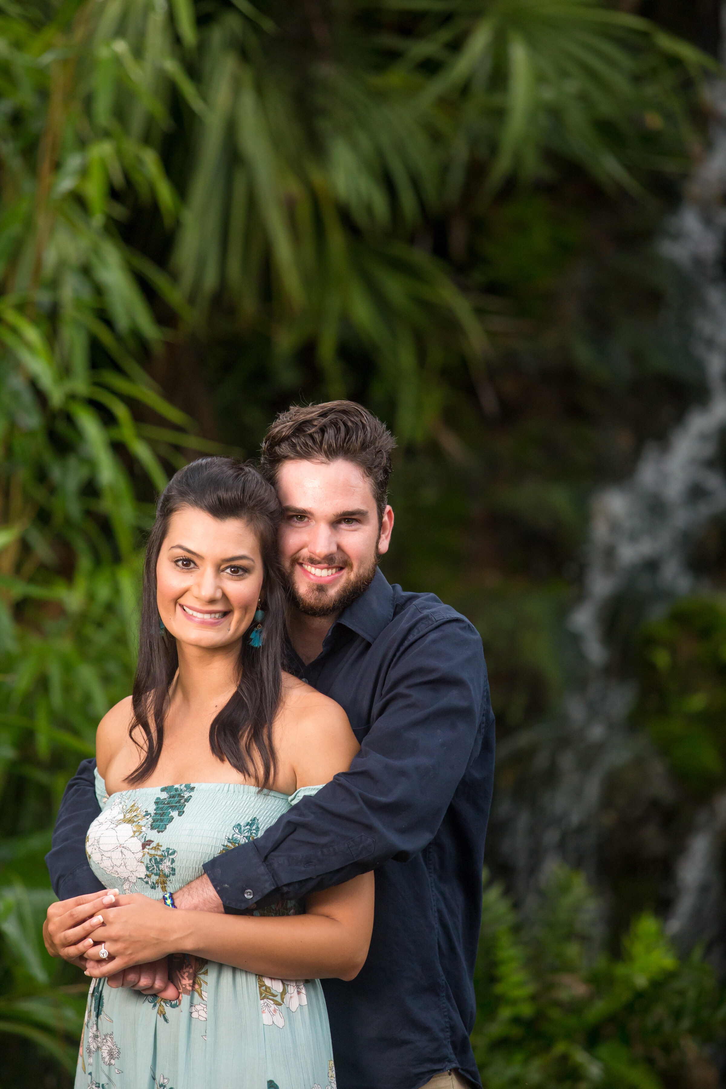 Ormond Beach engagement photography in the garden