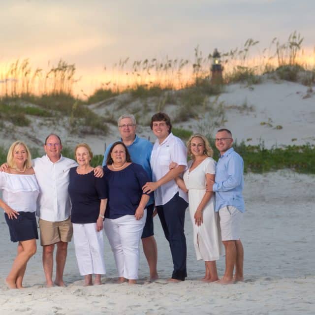 New Smyrna beach family photography portrait by lighthouse