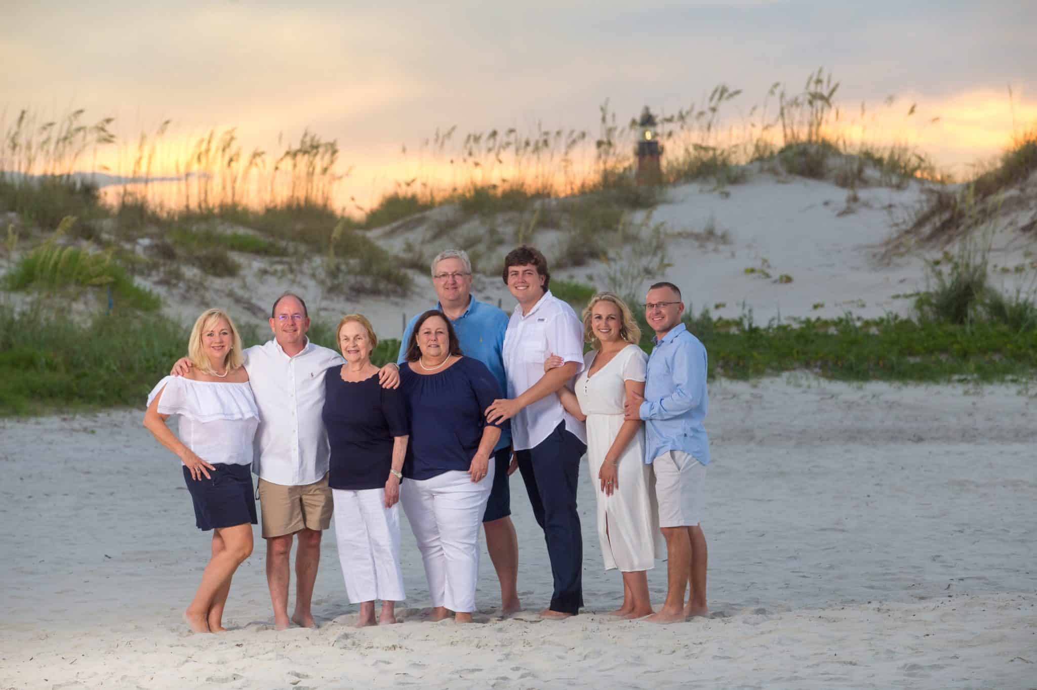 New Smyrna beach family photography portrait by lighthouse