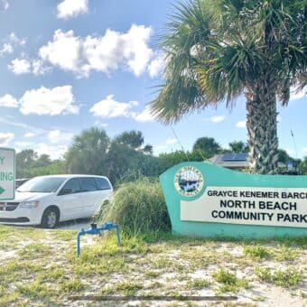 photo of sign for north beach in New Smyrna Beach, FL beach access park