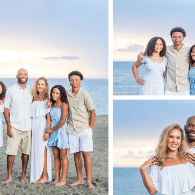 siesta key family photography shoot at turtle beach at sunset